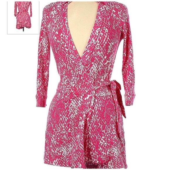 Diane Von Furstenberg Pink Wrap Romper